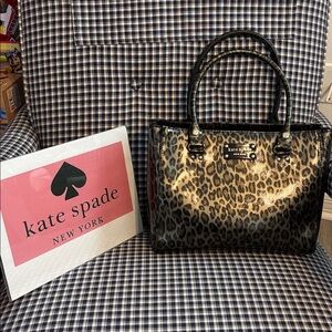 Kate Spade wellesley anthrieopa animal print purse  in Black and Brown